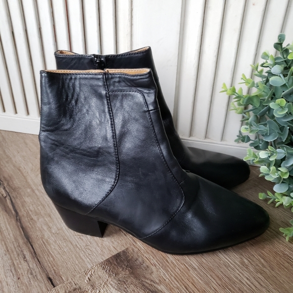 Giorgio Bruntini Calloway Black Leather Cuban Heel Boots Size 8 - Picture 3 of 10